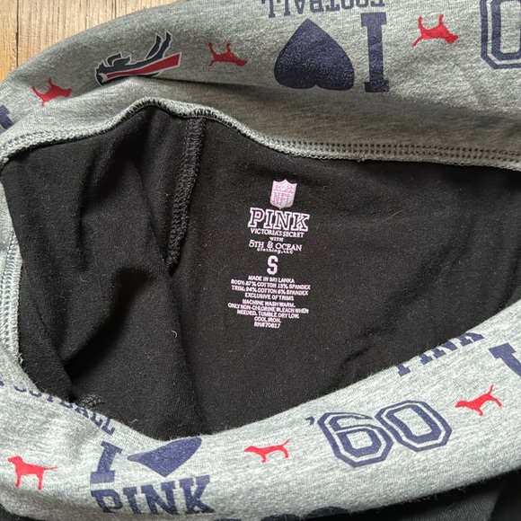 VS Pink X NFL Buffalo Bills Black Foldover flared leggings. Size Small EUC - Picture 3 of 4